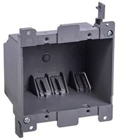 Gardner Bender BOX-RD25 Switch/Outlet Box, Standard Outlet, 2-Gang, 6-Knockout, PVC, Gray, In-Wall Mounting