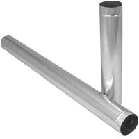 Imperial GV0401 Duct Pipe, 7 in Dia, 60 in L, 28 Gauge, Galvanized Steel, Galvanized, Pack of 5 