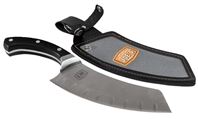 Oklahoma Joes 6326379R06 Cleaver and Chefs Knife, Carbon Steel Blade, Black/Silver Handle, Full-Tang, Riveted Blade