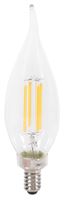Sylvania 40755 Natural LED Bulb, Decorative, B10 Bent Tip Lamp, 40 W Equivalent, E12 Lamp Base, Dimmable, Clear 