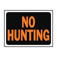 Hy-Ko Hy-Glo Series 3021 Identification Sign, No Hunting, Fluorescent Orange Legend, Plastic, Pack of 10 