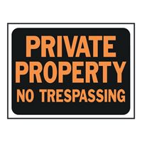 Hy-Ko Hy-Glo Series 3025 Identification Sign, Rectangular, PRIVATE PROPERTY NO TRESPASSING, Fluorescent Orange Legend, Pack of 10 