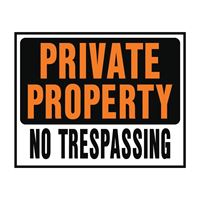 Hy-Ko Hy-Glo Series SP-106 Identification Sign, Rectangular, PRIVATE PROPERTY NO TRESPASSING, Fluorescent Orange Legend, Pack of 5 