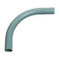 CANTEX 5133823 Standard Radius Elbow, 1/2 in Trade Size, 90 deg Angle, SCH 40 Schedule Rating, PVC, 4 in L Radius, Gray 