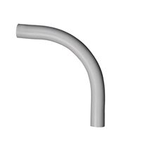 CANTEX 5133825 Standard Radius Elbow, 1 in Trade Size, 90 deg Angle, SCH 40 Schedule Rating, PVC, 5-3/4 in L Radius 