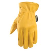 Wells Lamont ComfortHyde 984-L Slip-On Work Gloves, Mens, L, 9 to 9-1/2 in L, Deer Skin Leather, Gold/Yellow 