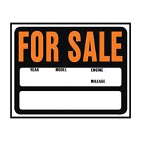Hy-Ko Hy-Glo Series SP-112 Jumbo Identification Sign, For Sale, Fluorescent Orange Legend, Plastic, Pack of 5 