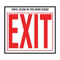 Hy-Ko EE-3 Safety Sign, Exit, Red Legend, Vinyl, 10 in W x 12 in H Dimensions, Pack of 10 