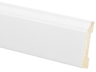 Inteplast Group 633 56330800032 Base Moulding, 8 ft L, 3-3/16 in W, 3/8 in Thick, Polystyrene, Crystal White  12 Pack