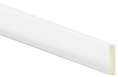 Inteplast Group 50250800032 Modern Baseboard Moulding, 8 ft L, 2-1/2 in W, 1/2 in Thick, Polystyrene, Crystal White  12 Pack