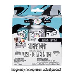 TESTORS 352454 Pouring Paint, Black/Silver/Turquoise, 2 oz 