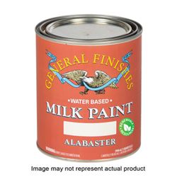 GENERAL FINISHES QLB Milk Paint, Flat, Lamp Black, 1 qt Can 