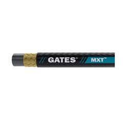 Gates MXT 70335 Wire Braid Hose, 1.38 in OD, 1 in ID, 165 ft L, 2400 psi Pressure, Synthetic Rubber, Black 