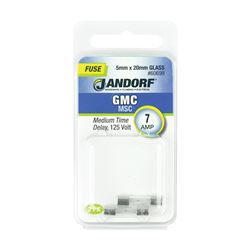 Jandorf 60698 Time Delay Fuse, 7 A, 125 V, 10 kA Interrupt, Glass Body 