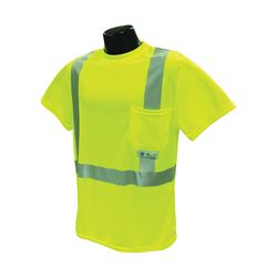 Radians ST11-2PGS-XL Safety T-Shirt, XL, Polyester, Green, Short Sleeve, Pullover 
