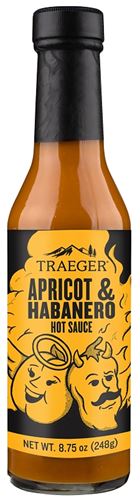 Traeger HOT003 Hot Sauce, Apricot, Habanero Flavor, 8.75 oz Bottle  12 Pack