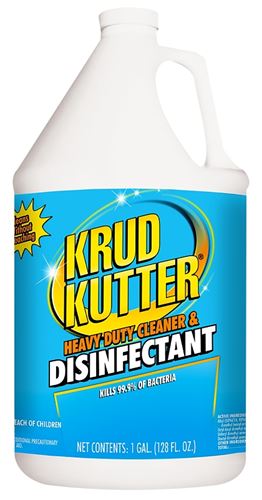 KRUD KUTTER DH012 Heavy-Duty Cleaner and Disinfectant, 1 gal, Liquid, Mild, Clear