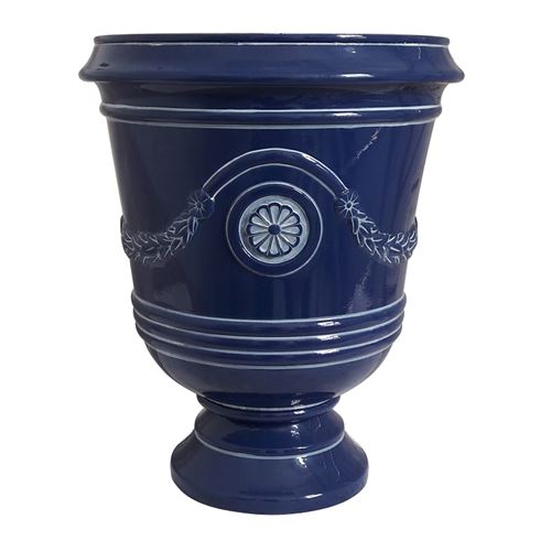 Southern Patio CMX-064725 Urn Planter, 15-1/2 in W, 15-1/2 in D, Resin, Navy