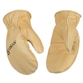 Heatkeep 1930-KS Mitt Shell Kid's Gloves, S, Angled Wing Thumb, Easy-On, Shirred Elastic Wrist Cuff, Tan