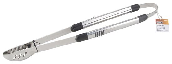 Omaha BBQ-8112443C Premium BBQ Tongs, 1.9 mm Gauge, Stainless Steel Blade, Stainless Steel, Aluminum Handle - VORG9459579