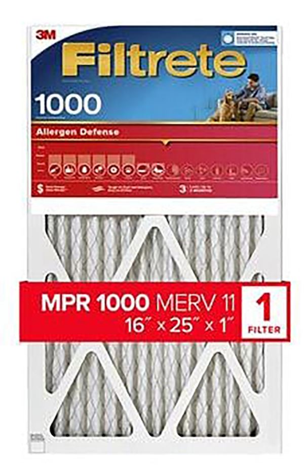 Filtrete 9801-4 Air Filter, 16 in L, 25 in W, 11 MERV, 1000 MPR  4 Pack