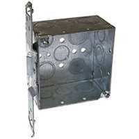 Raco 8235 Welded Box, 2-Gang, 14-Knockout, 1/2 in, 1/2 to 3/4 in, Steel, Gray, Pre-Galvanized, Threaded 