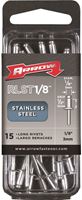 Arrow RLST1/8 Pop Rivet, Long, 1/2 in L, Stainless Steel 