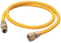 B & K G014YE101136RP Gas Connector, 1/2 x 1/2 in, MIP x FIP, Stainless Steel, Yellow Epoxy-Coated, 36 in L 