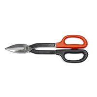 Crescent Wiss WDF12S Tinner Snip, 12-1/2 in OAL, Curved, Straight Cut, Steel Blade, Cushion-Grip Handle, Red Handle 