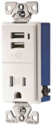 RECEPTACLE USB CHARGE WHITE 