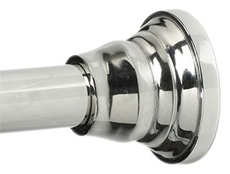 Zenithen 661ALSS Tension Straight Shower Rod, 72 in OAL, 1 in Dia, Aluminum, Chrome 