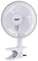 PowerZone FT-602 Clip-on Portable Fan, 120 VAC, 6 in Dia Blade, 3-Blade, 2-Speed, 2 Speed, White 