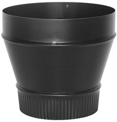 Imperial BM0080 Stove Pipe Reducer, 8 x 7 in, Crimp, 24 ga Thick Wall, Black, Matte 