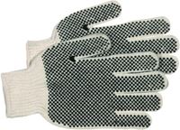 BOSS 5522L Reversible Protective Gloves, L, Knit Wrist Cuff, Cotton/Polyester, Black/White 