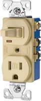 Eaton TR274V Combination Switch, 1-Pole, 15 A, 120/125 V, NEMA: NEMA 5-15R, Ivory 