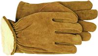 Boss 4176J Gloves, Men's, XL, Keystone Thumb, Open, Shirred Elastic Back Cuff, Cowhide Leather, Brown