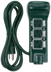 PowerZone ORCDTSTK6 Timer Touch and Ground Stake, 15 A, 125 V, 1875 W, 6-Outlet, 24 hrs Time Setting, Green 