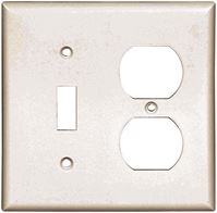 Eaton Cooper Wiring 2138W-BOX Combination Wallplate, 4-1/2 in L, 4.56 in W, 2 -Gang, Thermoset, White, High-Gloss 10 Pack 