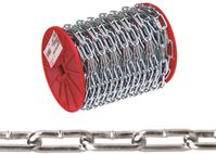 Campbell 0722827 Straight Link Coil Chain, #2/0, 40 ft L, 520 lb Working Load, Steel, Zinc 
