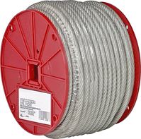 Campbell 7000697 Aircraft Cable, 3/16 in Dia, 250 ft L, 840 lb Working Load, Steel 