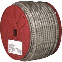 Campbell 7000397 Aircraft Cable, 3/32 in Dia, 250 ft L, 184 lb Working Load, Steel 