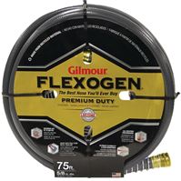 GILMOUR MFG Flexogen 874751-1001 Garden Hose, 75 ft L, Brass, Gray 