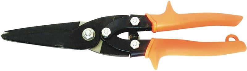 Crescent Wiss M300N Utility Snip, 10-1/2 in OAL, Straight Cut, Steel Blade, Non-Slip Grip Handle, Orange Handle 