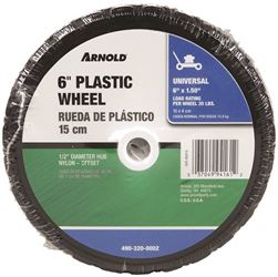 ARNOLD 490-320-0002 Lawn Mower Wheel, 6 x 1-1/2 in Tire, Diamond Tread, Plastic Rim 