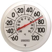 Taylor 5650 Thermometer, 8-1/2 in Display, -60 to 120 deg F, -50 to 50 deg C, Plastic Casing, White Casing 