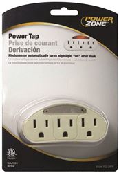 PowerZone ORADL101 Outlet Tap, 125 V, 3 -Outlet, White 