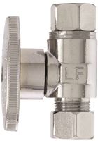 Plumb Pak PP2072LF/BG Straight Stop Supply Valve, 3/8 in Connection, Female Compression, Quarter-Turn Actuator 