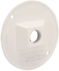 Hubbell 5193-1 Combination Cover, 4-1/8 in Dia, 1.094 in L, 4-1/8 in W, Round, Metal, Gray, Powder-Coated 