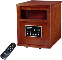 PowerZone WH-96H Infrared Quartz Wood Cabinet Heater with Remote Control, 12.5 A, 120 V, ECO/1000/1500W W, Cherry