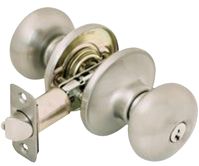 ALLEGION J54V-STR-619 Entry Door Lock, Knob Handle, Satin Nickel, Metal, C Keyway, Re-Key Technology: Traditional, Yes 